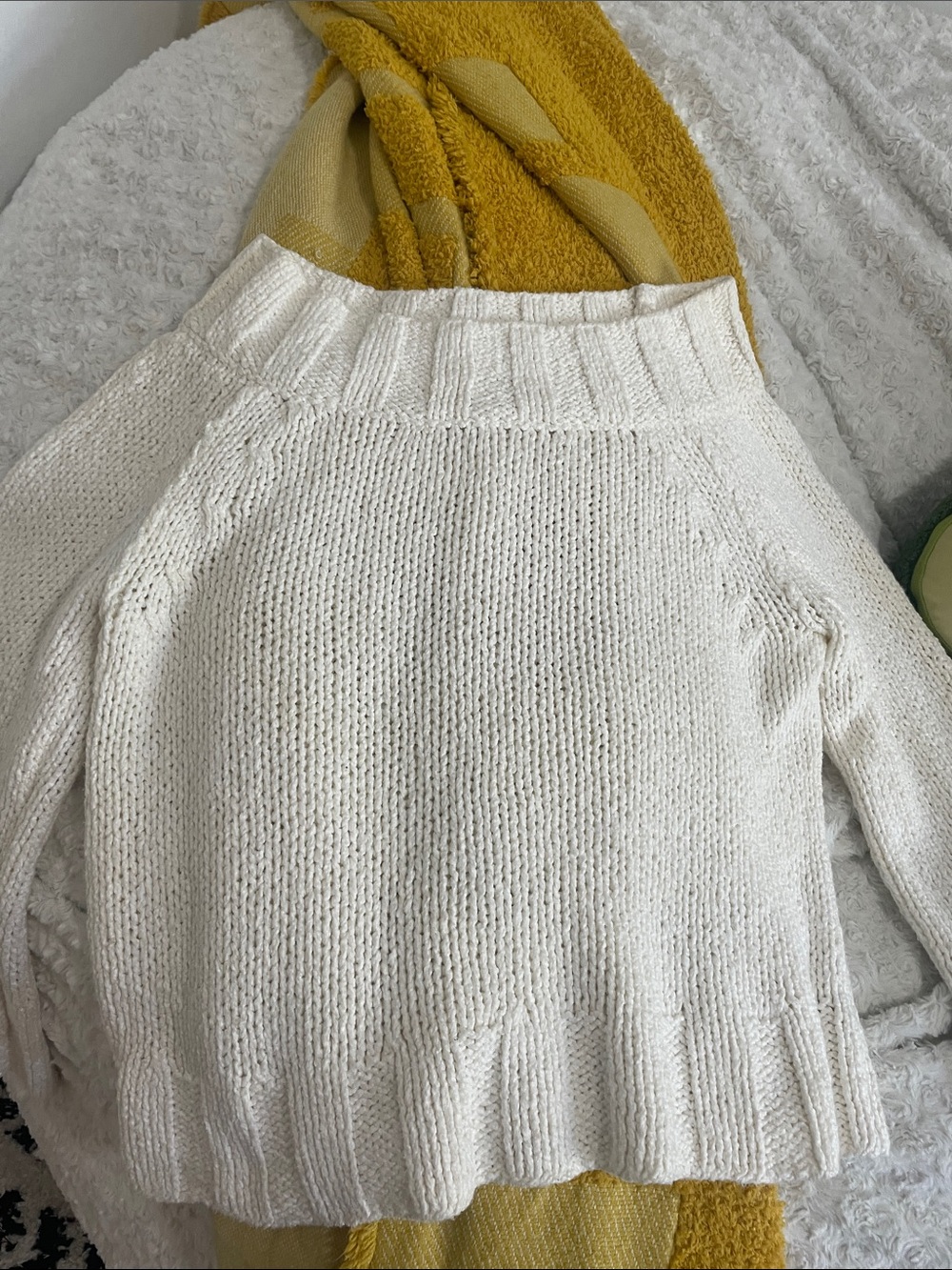 Free People Women’s Ivory Cotton Knit Sweater L 🤍 - Picture 7 of 10